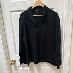 Ibex black wool full zip jacket sweatshirt XL